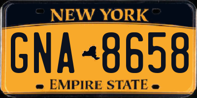 NY license plate GNA8658
