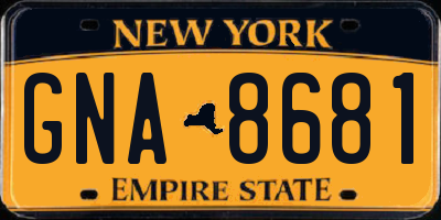 NY license plate GNA8681