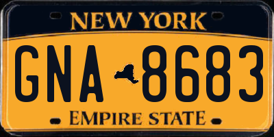 NY license plate GNA8683