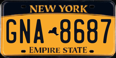 NY license plate GNA8687