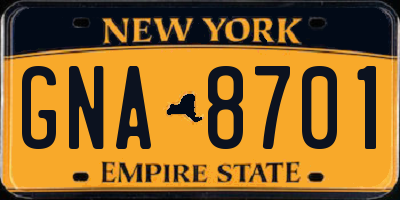 NY license plate GNA8701