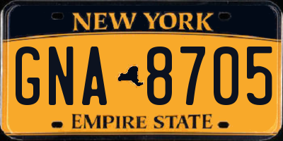 NY license plate GNA8705
