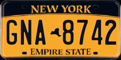 NY license plate GNA8742