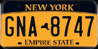 NY license plate GNA8747