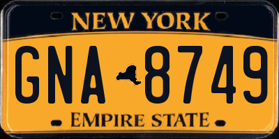 NY license plate GNA8749