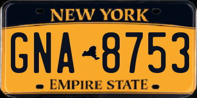 NY license plate GNA8753
