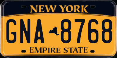 NY license plate GNA8768