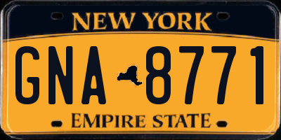 NY license plate GNA8771