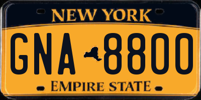 NY license plate GNA8800