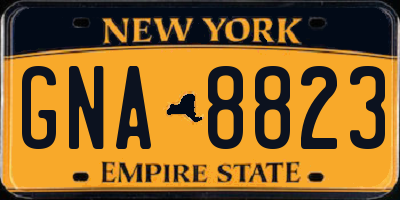 NY license plate GNA8823