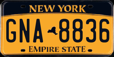 NY license plate GNA8836