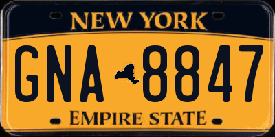 NY license plate GNA8847