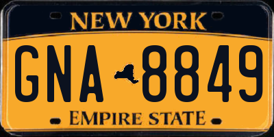 NY license plate GNA8849