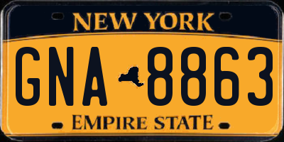 NY license plate GNA8863