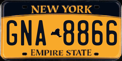 NY license plate GNA8866