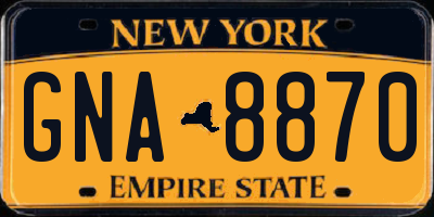 NY license plate GNA8870