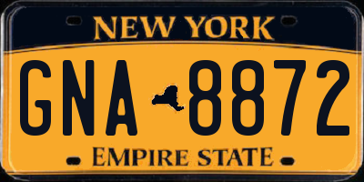 NY license plate GNA8872