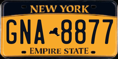 NY license plate GNA8877