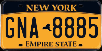 NY license plate GNA8885