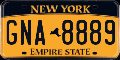 NY license plate GNA8889