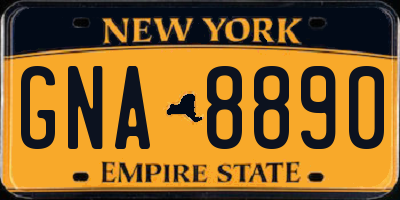 NY license plate GNA8890