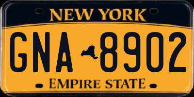 NY license plate GNA8902