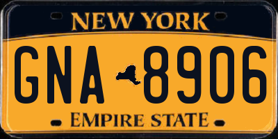 NY license plate GNA8906