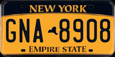 NY license plate GNA8908