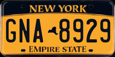 NY license plate GNA8929