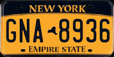 NY license plate GNA8936