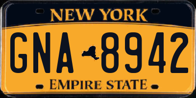 NY license plate GNA8942