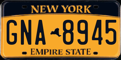 NY license plate GNA8945