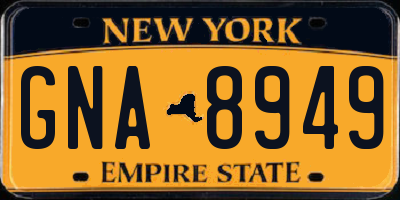 NY license plate GNA8949