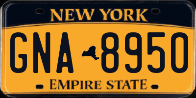 NY license plate GNA8950