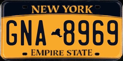 NY license plate GNA8969