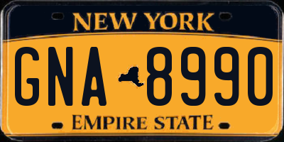 NY license plate GNA8990