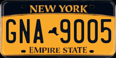 NY license plate GNA9005