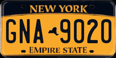 NY license plate GNA9020