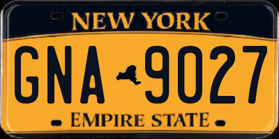 NY license plate GNA9027
