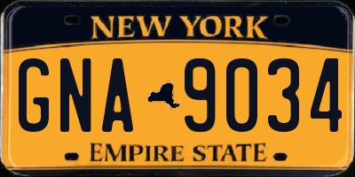 NY license plate GNA9034