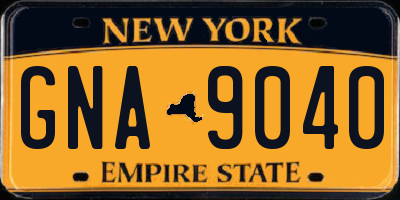 NY license plate GNA9040
