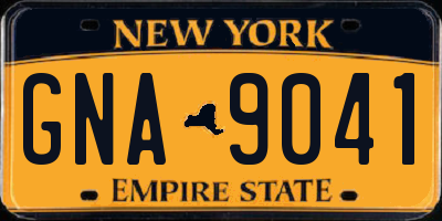 NY license plate GNA9041