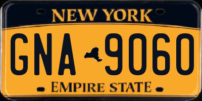 NY license plate GNA9060