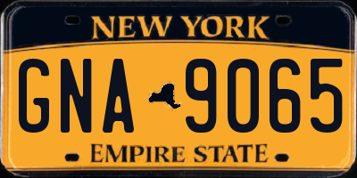 NY license plate GNA9065