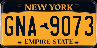 NY license plate GNA9073