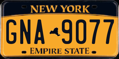 NY license plate GNA9077