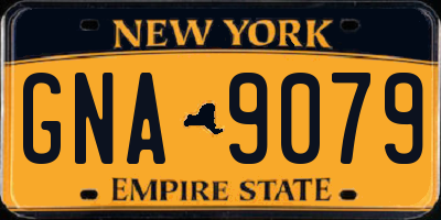NY license plate GNA9079