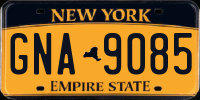 NY license plate GNA9085
