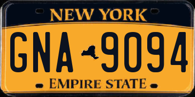 NY license plate GNA9094
