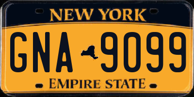 NY license plate GNA9099